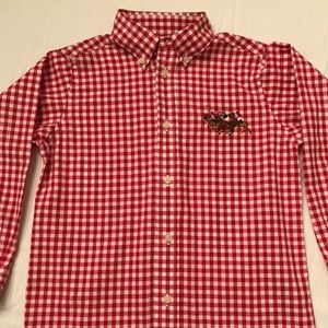 Ralph Lauren Red Long-Sleeve Poplin Button-Down